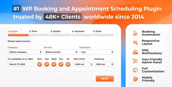 Bookly Pro 7.7 + Addons - Appointment Booking and Scheduling Software System