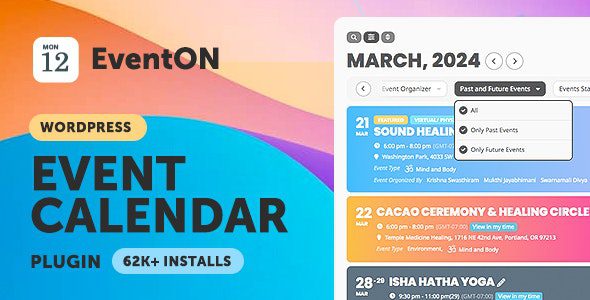 EventOn 4.6.2 + Addons - WordPress Virtual Event Calendar Plugin